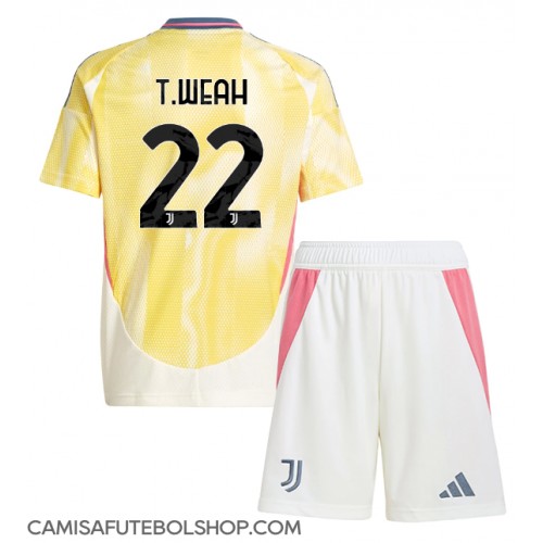 Camisa de time de futebol Juventus Timothy Weah #22 Replicas 2º Equipamento Infantil 2024-25 Manga Curta (+ Calças curtas)